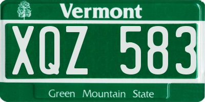 VT license plate XQZ583