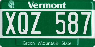 VT license plate XQZ587