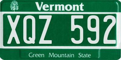 VT license plate XQZ592