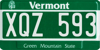 VT license plate XQZ593