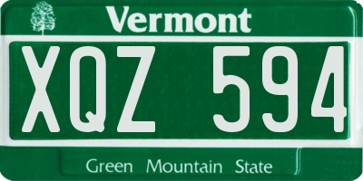 VT license plate XQZ594