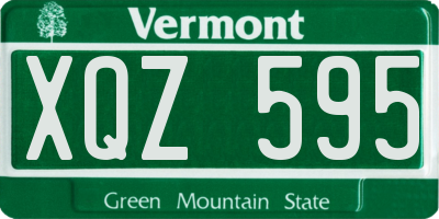 VT license plate XQZ595