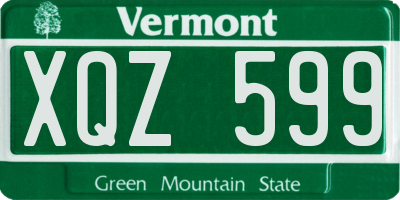 VT license plate XQZ599