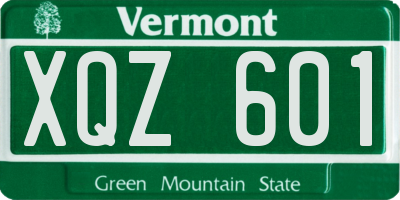 VT license plate XQZ601