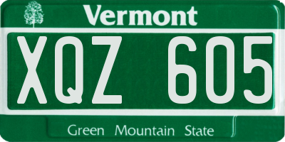 VT license plate XQZ605