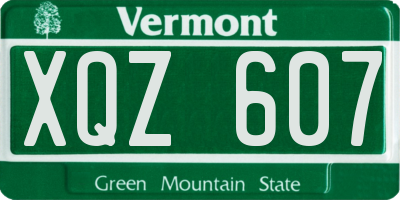 VT license plate XQZ607
