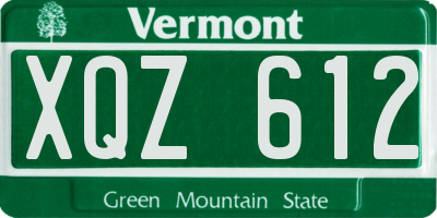 VT license plate XQZ612