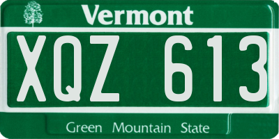 VT license plate XQZ613