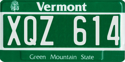 VT license plate XQZ614
