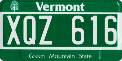 VT license plate XQZ616