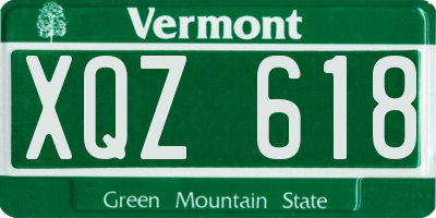 VT license plate XQZ618
