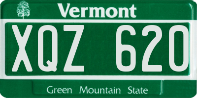 VT license plate XQZ620