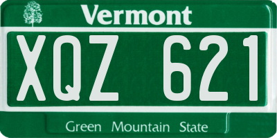 VT license plate XQZ621