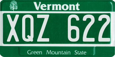 VT license plate XQZ622