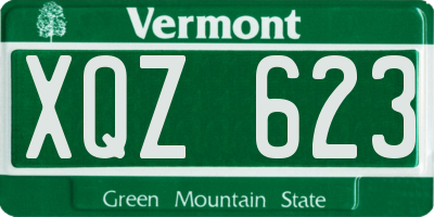 VT license plate XQZ623