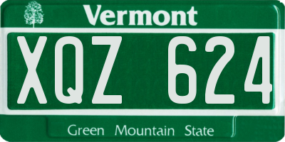 VT license plate XQZ624