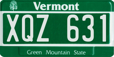 VT license plate XQZ631