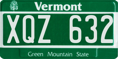 VT license plate XQZ632