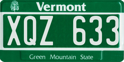 VT license plate XQZ633
