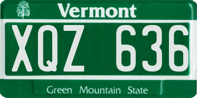 VT license plate XQZ636