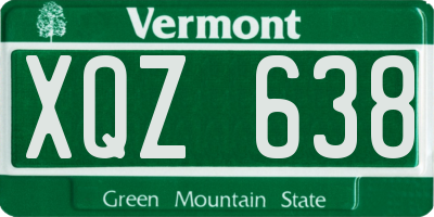 VT license plate XQZ638