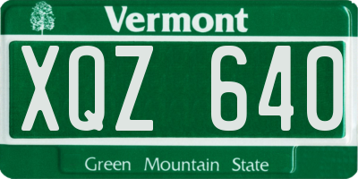 VT license plate XQZ640