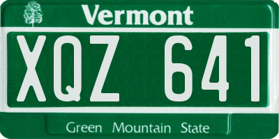 VT license plate XQZ641