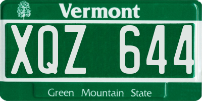 VT license plate XQZ644
