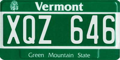VT license plate XQZ646