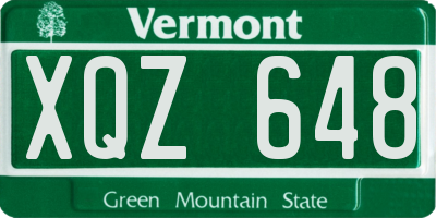 VT license plate XQZ648