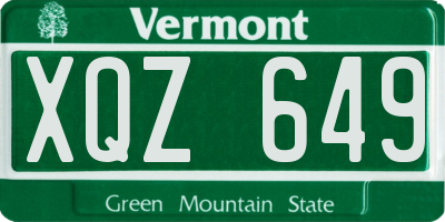 VT license plate XQZ649