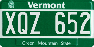 VT license plate XQZ652