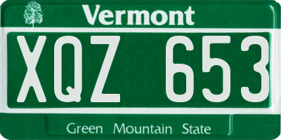 VT license plate XQZ653