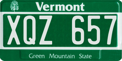 VT license plate XQZ657