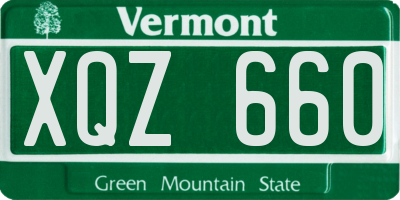 VT license plate XQZ660