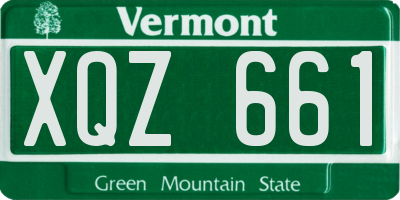 VT license plate XQZ661
