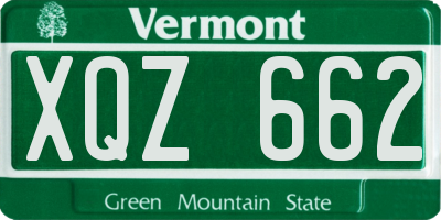 VT license plate XQZ662