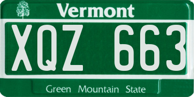 VT license plate XQZ663