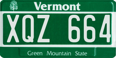 VT license plate XQZ664