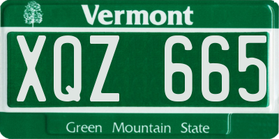 VT license plate XQZ665