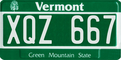 VT license plate XQZ667