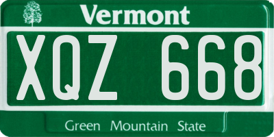 VT license plate XQZ668