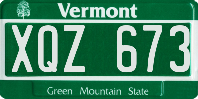 VT license plate XQZ673