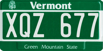 VT license plate XQZ677
