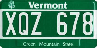 VT license plate XQZ678