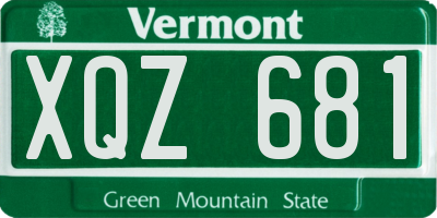 VT license plate XQZ681