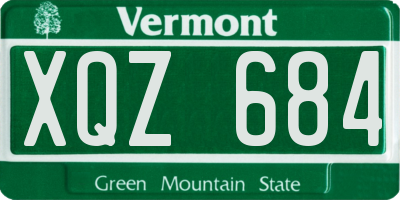 VT license plate XQZ684