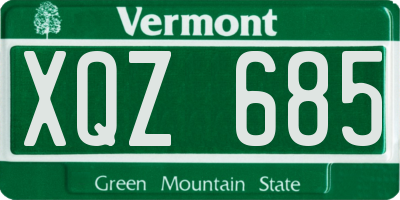 VT license plate XQZ685