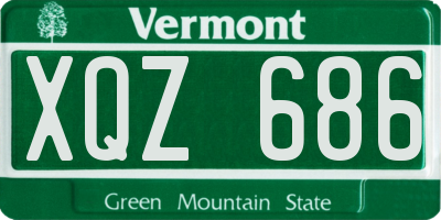 VT license plate XQZ686