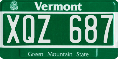 VT license plate XQZ687